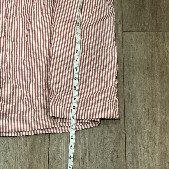 Buddy Love Pink Red Smocked Stripes Seersucker Shoulder Ties Lexi Dress Size L - Picture 12 of 12